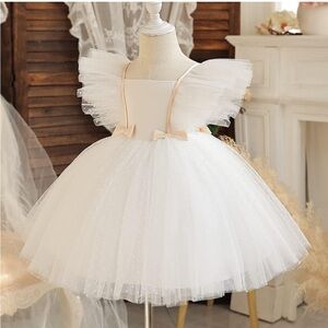 Elegant White Kids Formal Dress